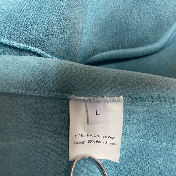 Women's Aqua/Blue Soft Hooded Sherpa Coat - Picture 12 of 12